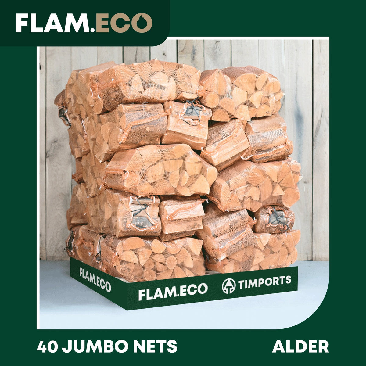 Kiln Dried Alder Hardwood Logs | 40 Jumbo Nets