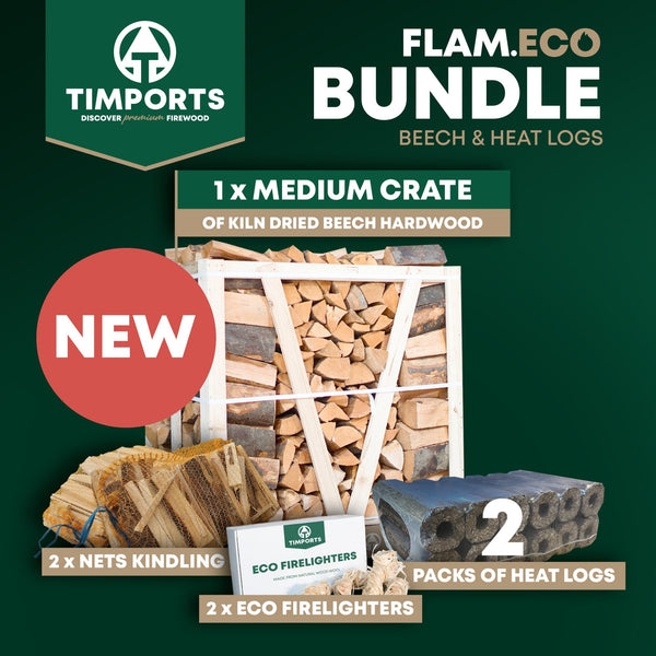 Kiln Dried Beech Firewood Heat Logs Firelighters & Kindling