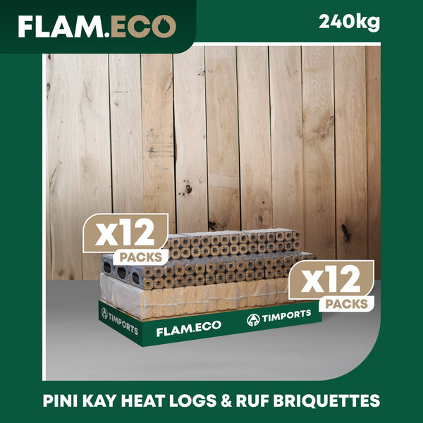 Pini Kay Heat Logs & RUF Heat Logs | 24 packs | 240kg