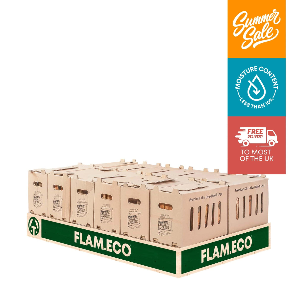 Kiln Dried Beech Hardwood Logs | 12 Boxes
