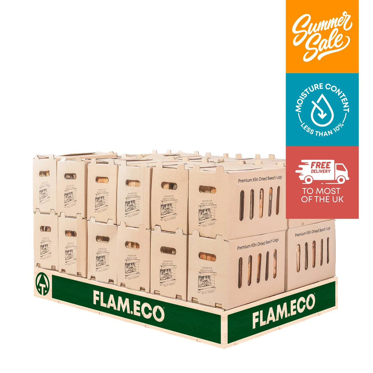 Kiln Dried Beech Hardwood Logs | 24 Boxes